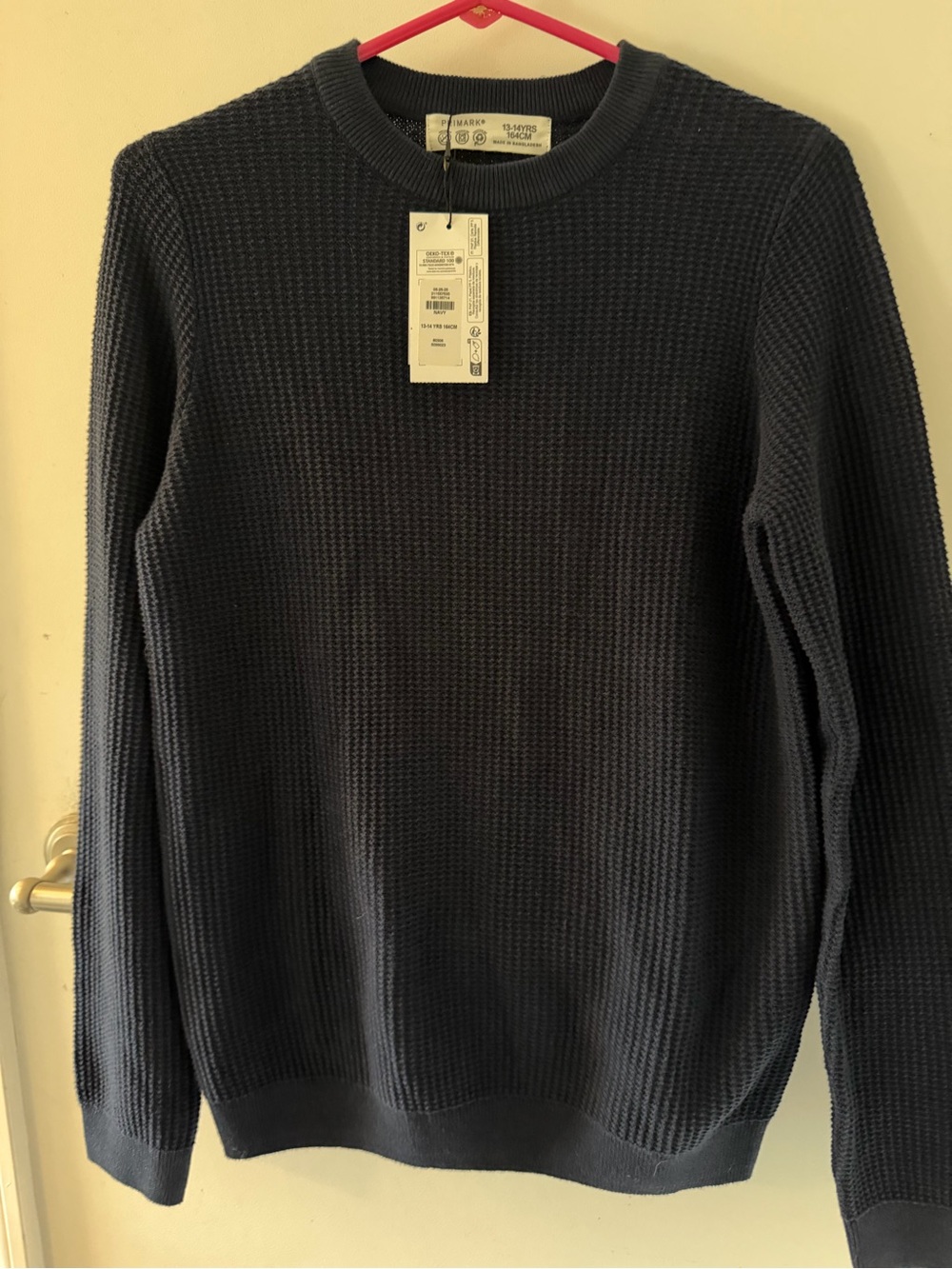Primark Dark Navy Waffle-Knit Crew Sweater